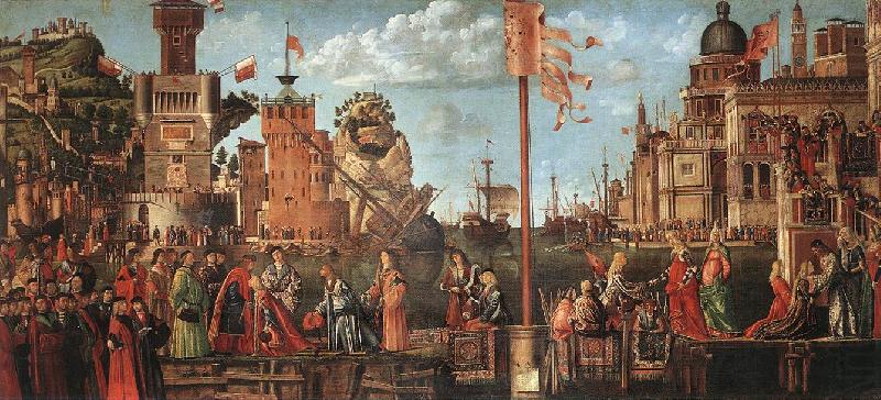 CARPACCIO, Vittore Meeting of the Betrothed Couple (detail) sdg china oil painting image